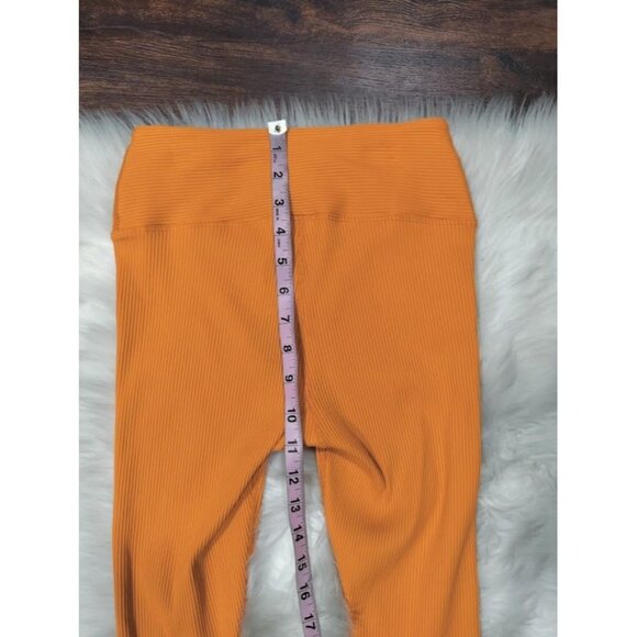 Year Of Our Cross V Waistline Ribbed Veronica Pull On Leggings Orange Women's S - Picture 7 of 10